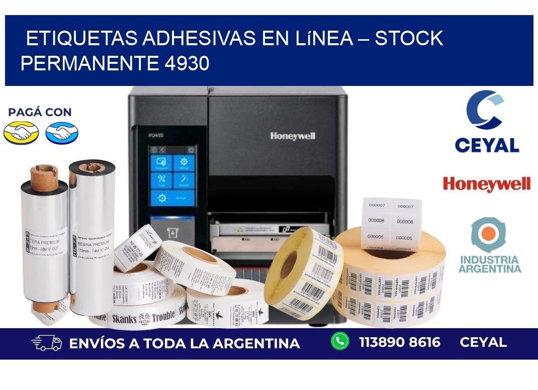 Etiquetas Adhesivas en Línea – Stock Permanente 4930