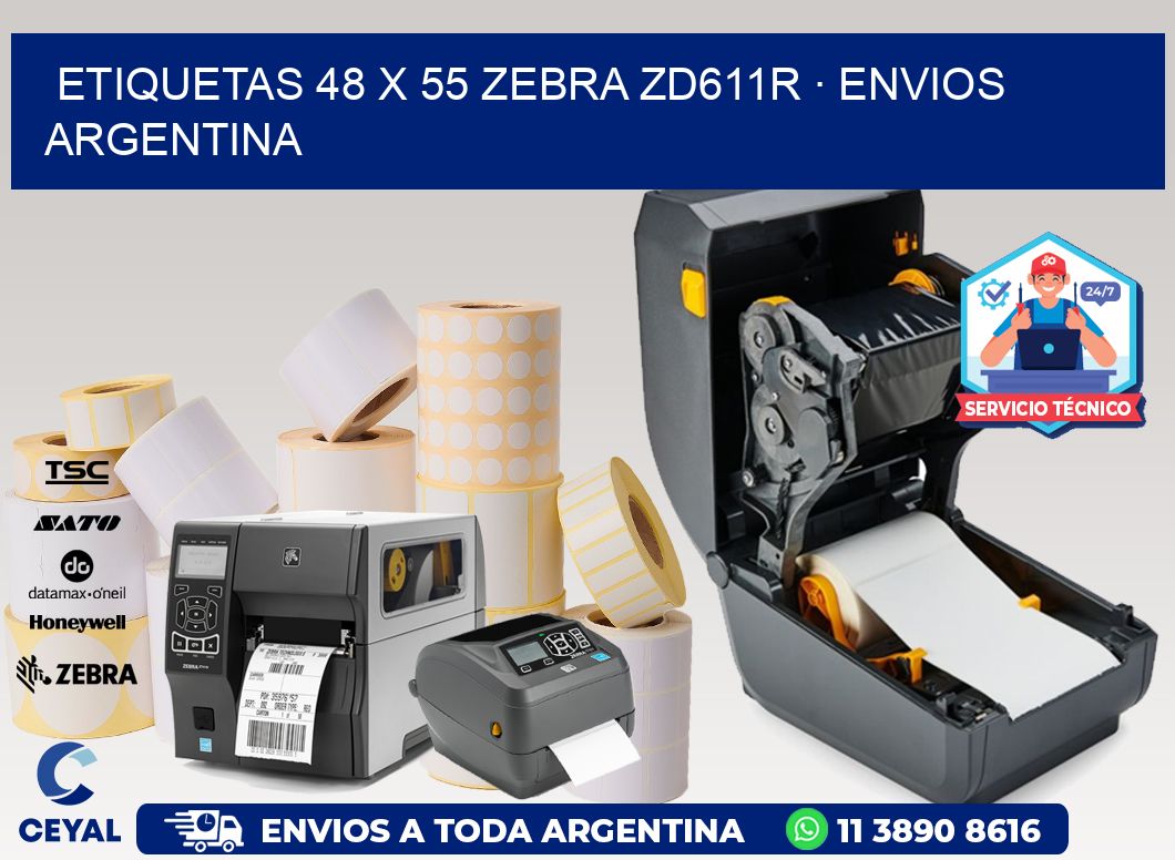 ETIQUETAS 48 x 55 ZEBRA ZD611R · ENVIOS ARGENTINA