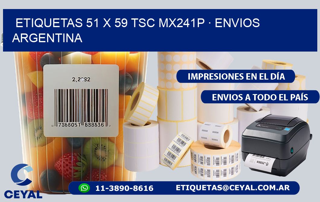 ETIQUETAS 51 x 59 TSC MX241P · ENVIOS ARGENTINA