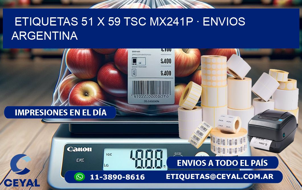 ETIQUETAS 51 x 59 TSC MX241P · ENVIOS ARGENTINA
