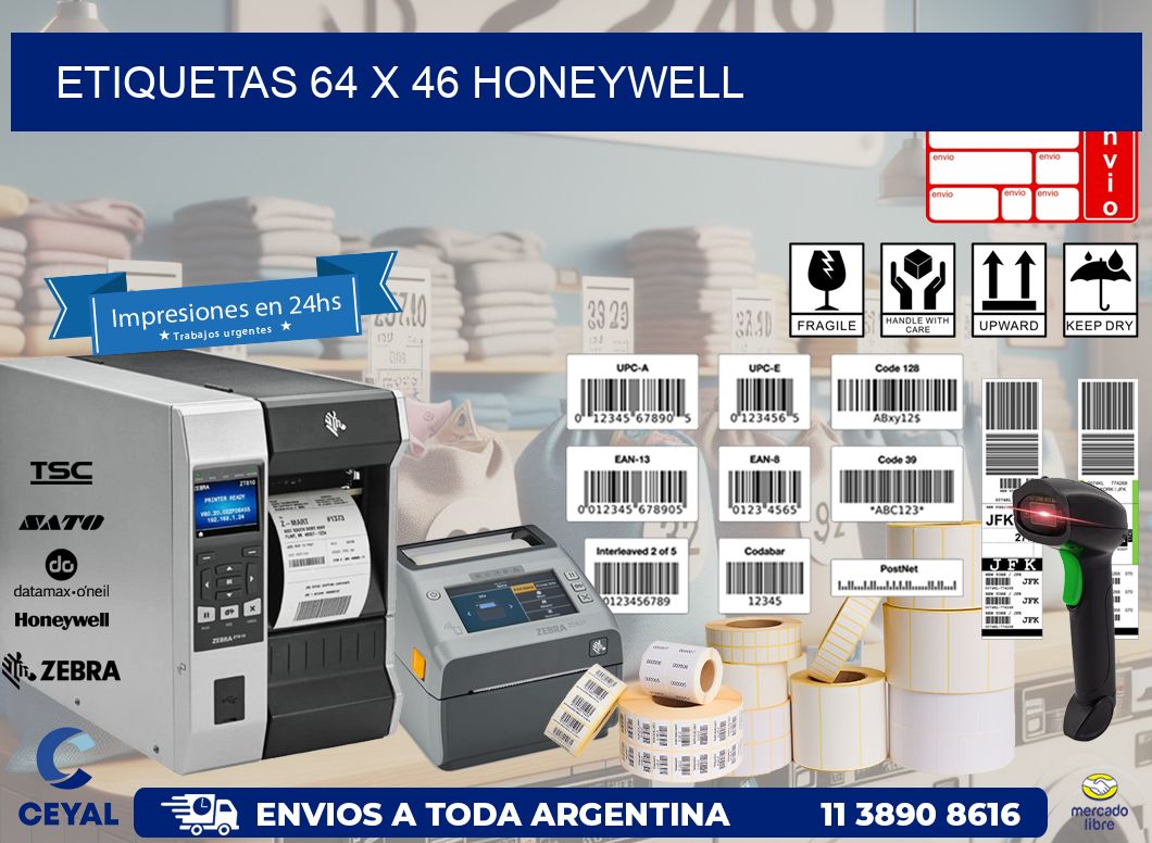 ETIQUETAS 64 x 46 HONEYWELL