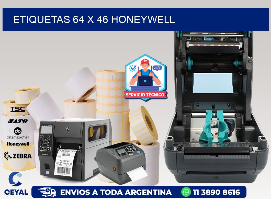 ETIQUETAS 64 x 46 HONEYWELL