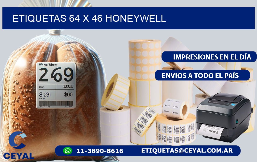 ETIQUETAS 64 x 46 HONEYWELL