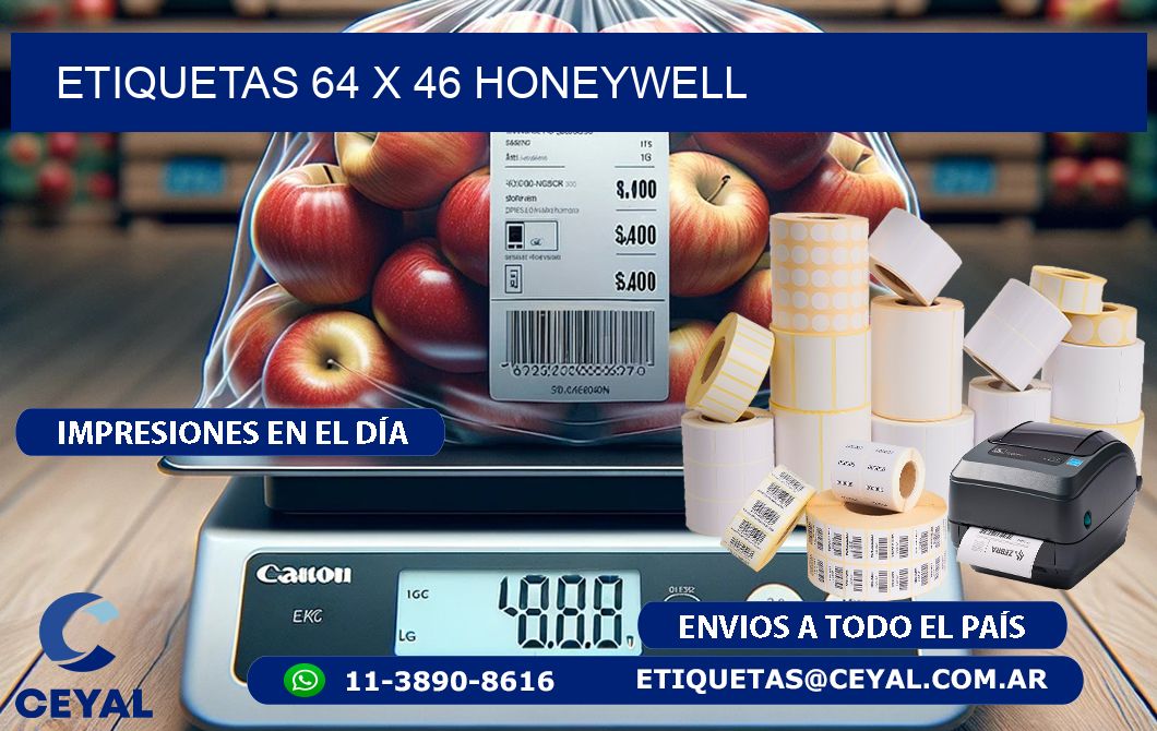 ETIQUETAS 64 x 46 HONEYWELL