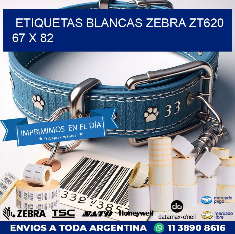 ETIQUETAS BLANCAS ZEBRA ZT620 67 x 82