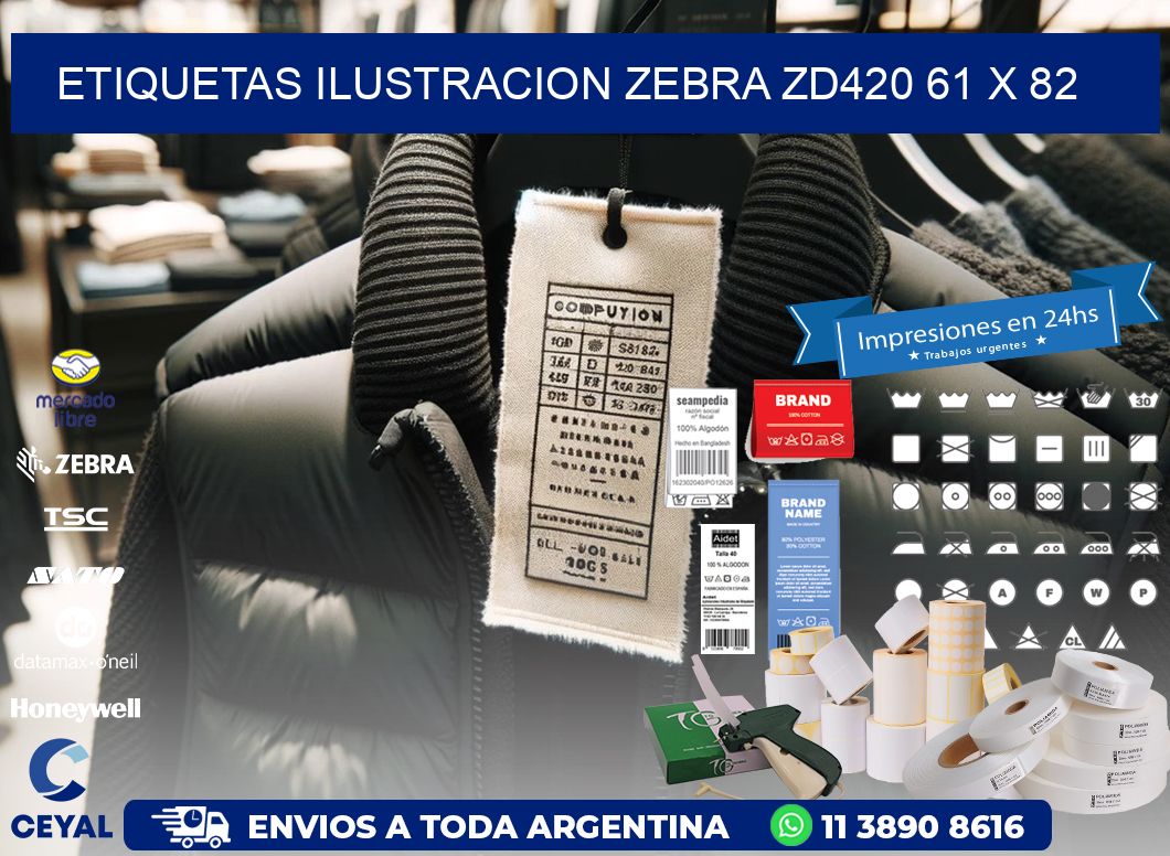 ETIQUETAS ILUSTRACION ZEBRA ZD420 61 x 82