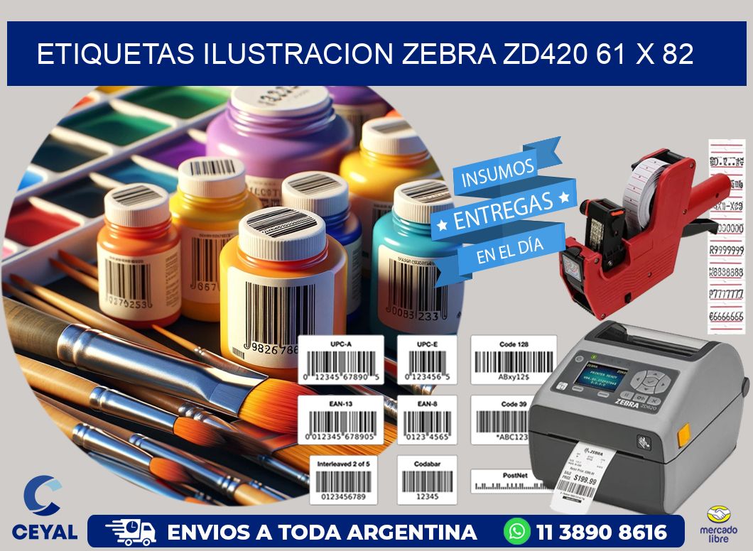 ETIQUETAS ILUSTRACION ZEBRA ZD420 61 x 82