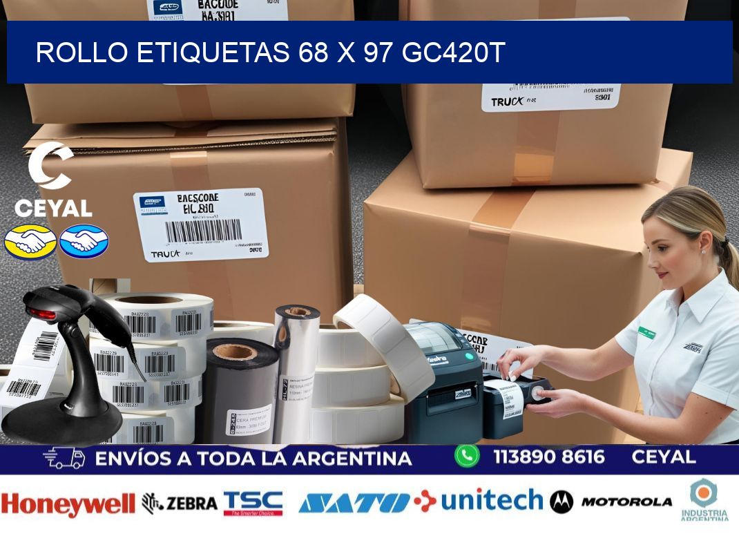 Rollo etiquetas 68 x 97 gc420t