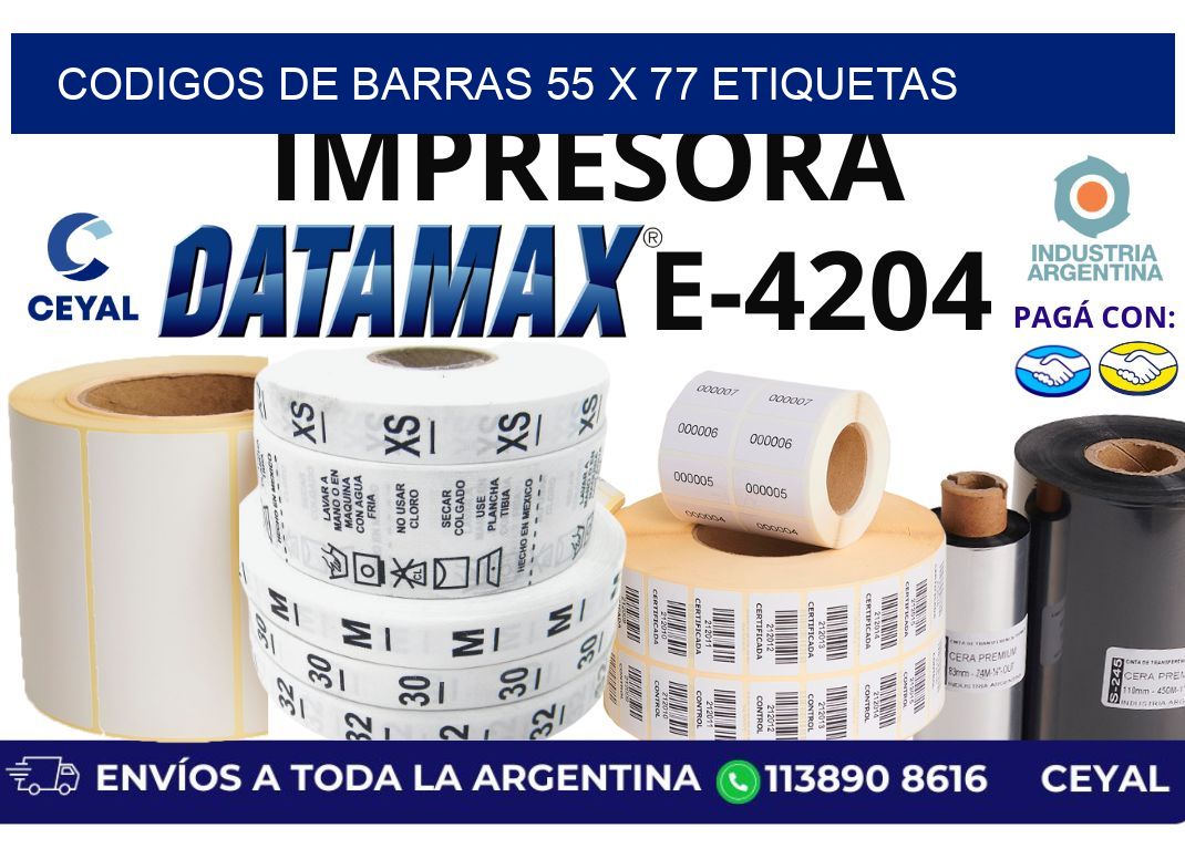 codigos de barras 55 x 77 etiquetas
