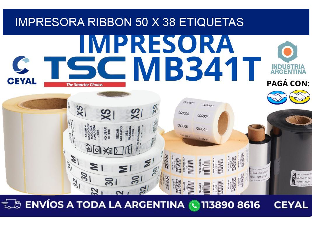 impresora ribbon 50 x 38 etiquetas