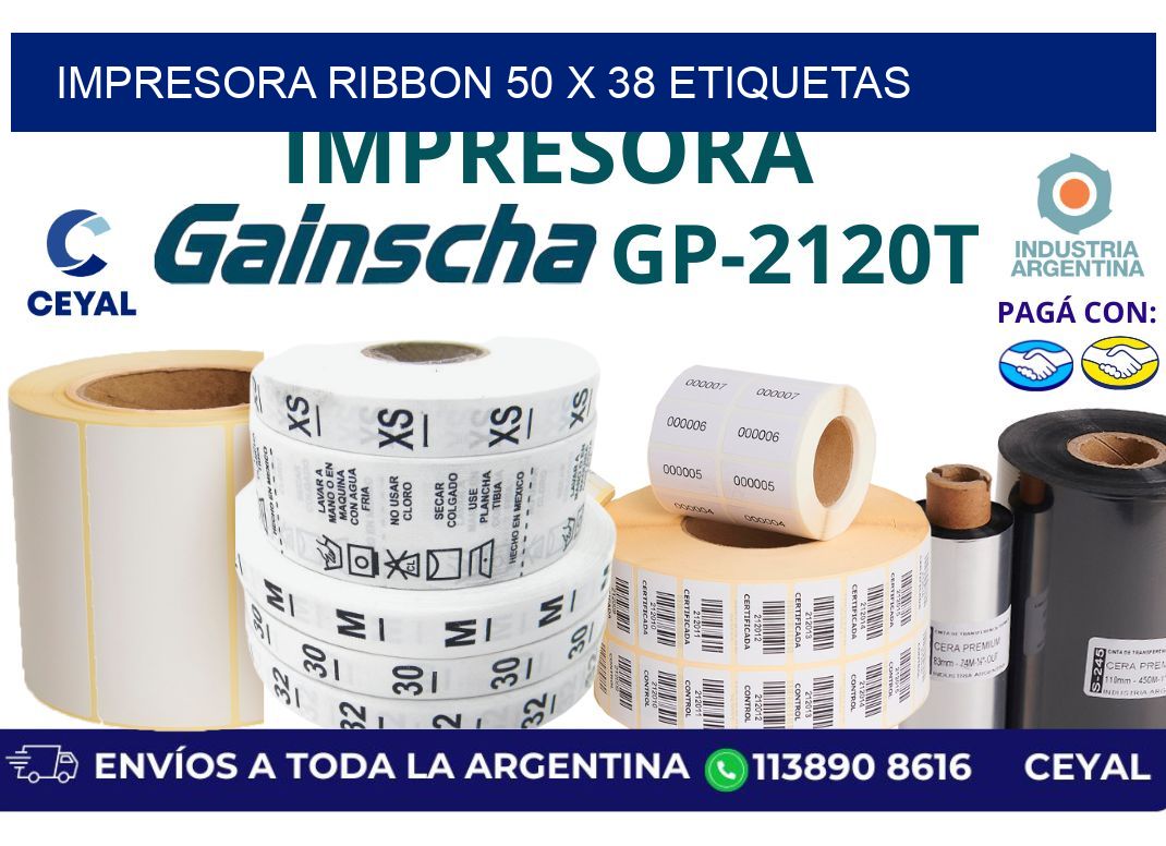 impresora ribbon 50 x 38 etiquetas