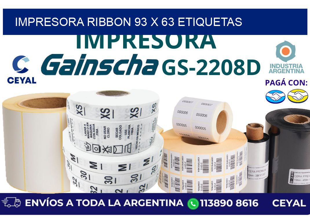 impresora ribbon 93 x 63 etiquetas
