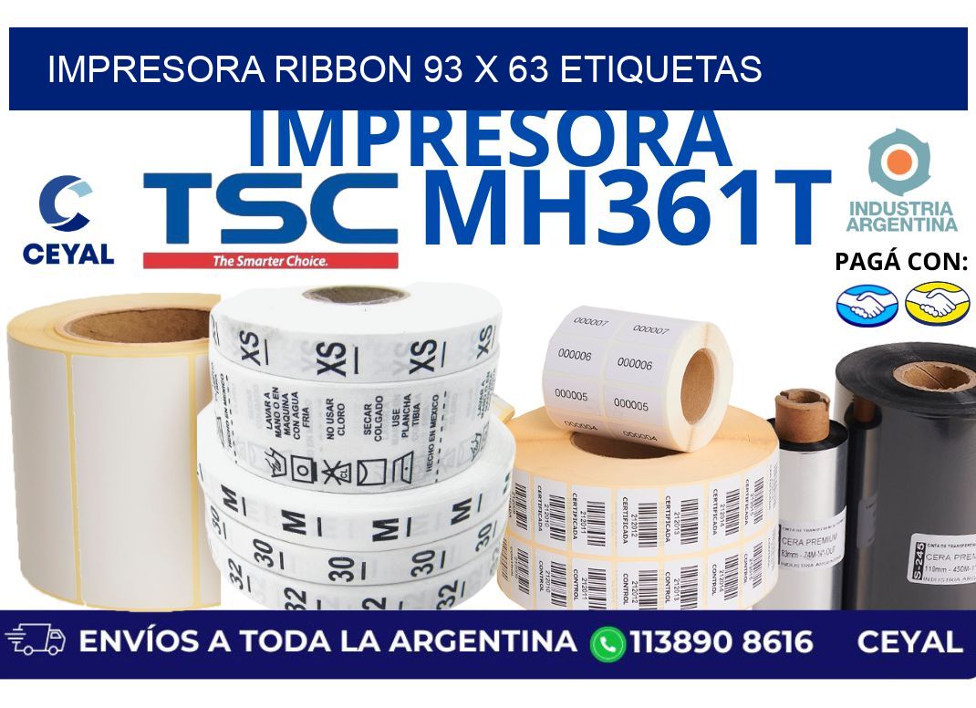 impresora ribbon 93 x 63 etiquetas