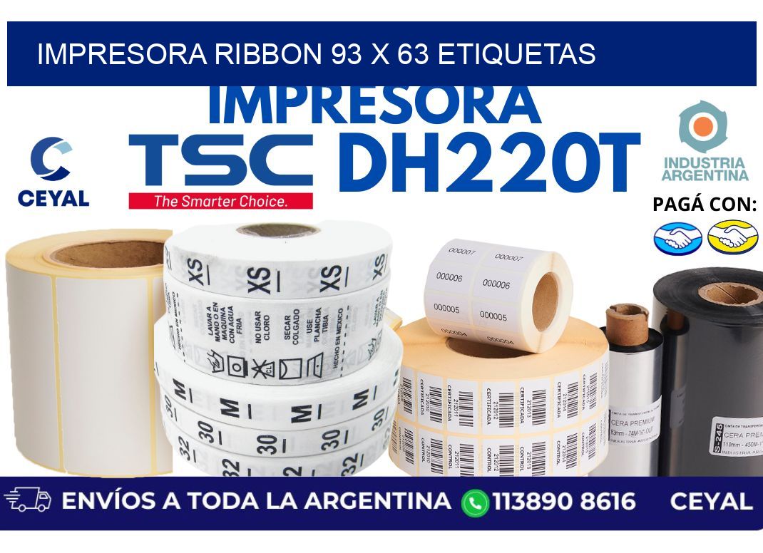 impresora ribbon 93 x 63 etiquetas