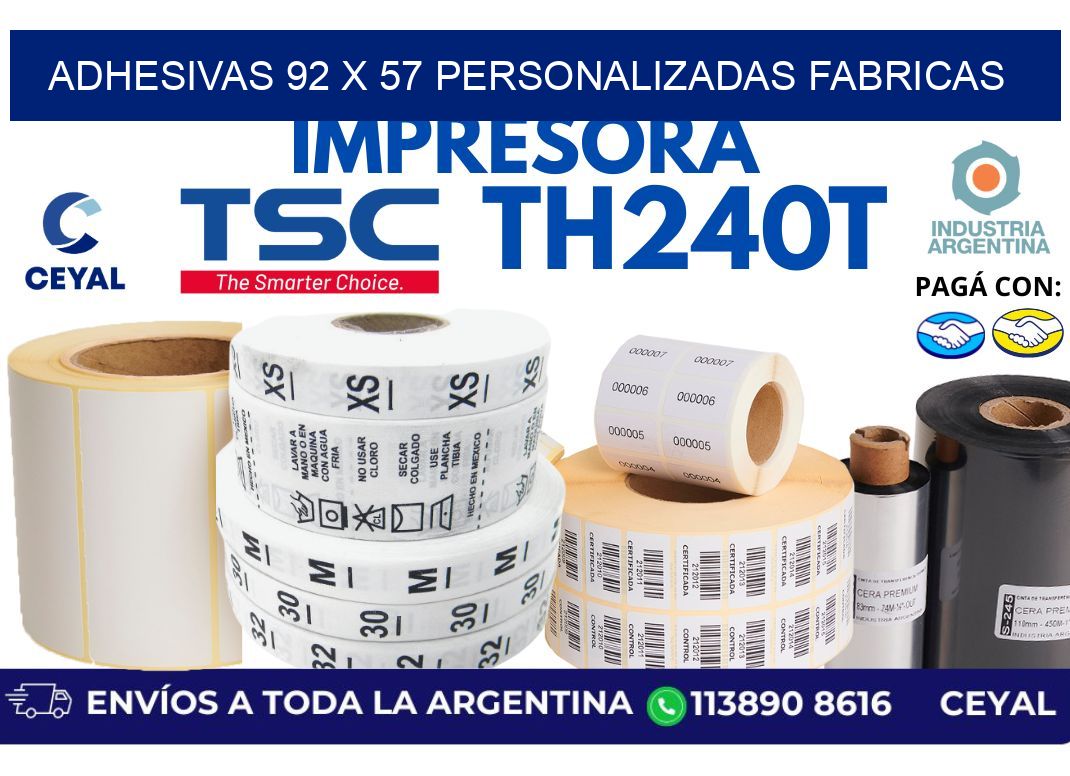 adhesivas 92 x 57 personalizadas fabricas