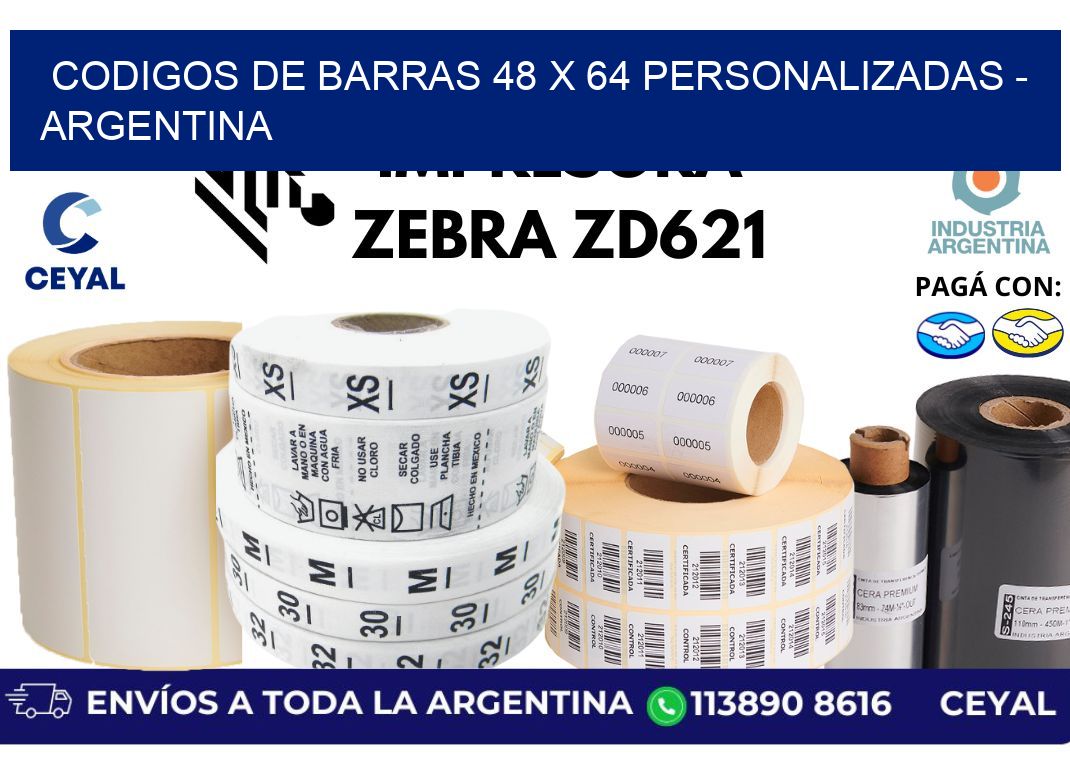 codigos de barras 48 x 64 personalizadas - Argentina