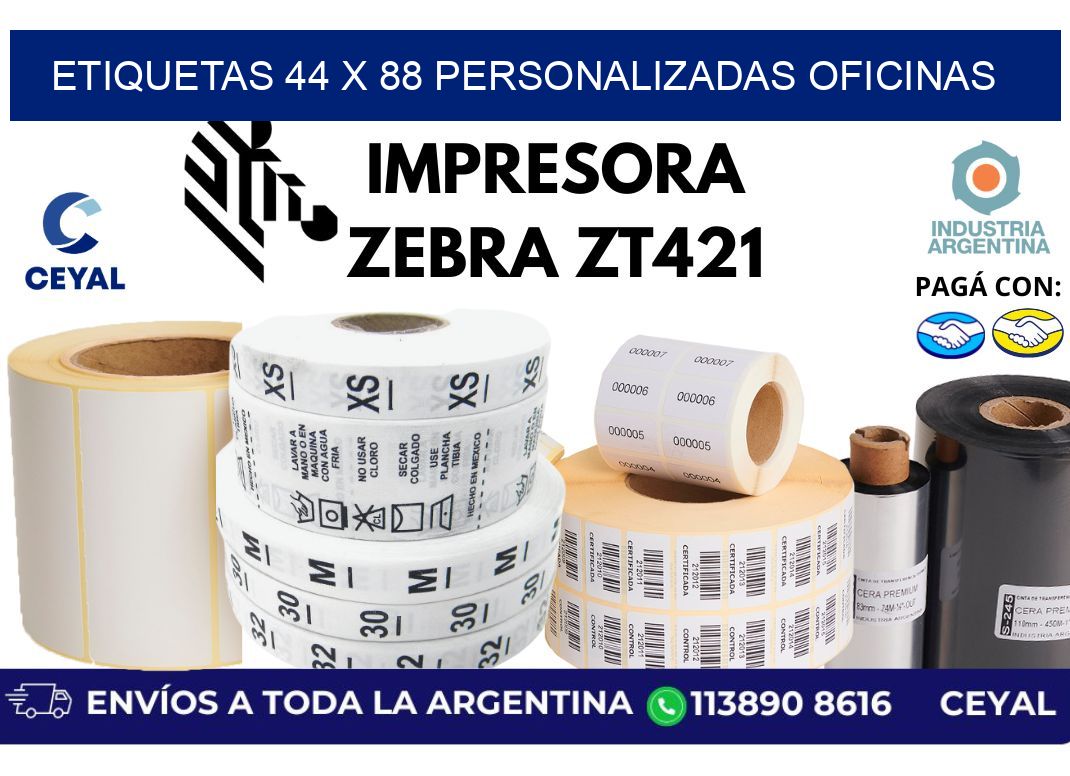 etiquetas 44 x 88 personalizadas oficinas