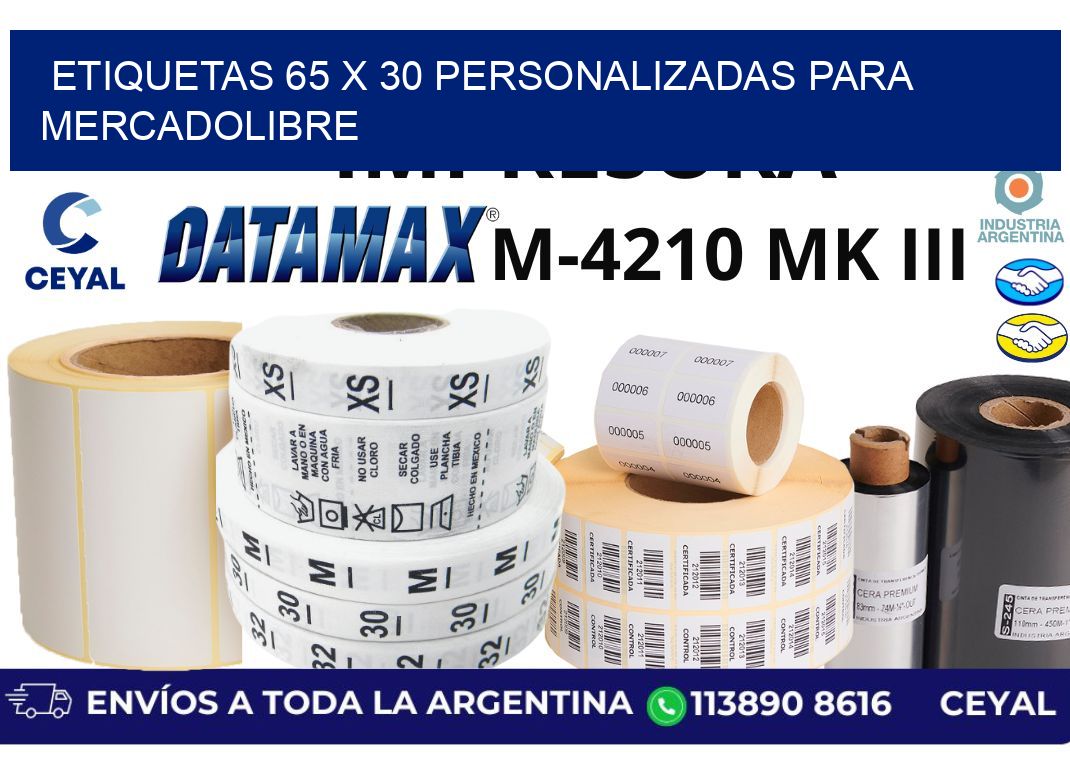 etiquetas 65 x 30 personalizadas para mercadolibre