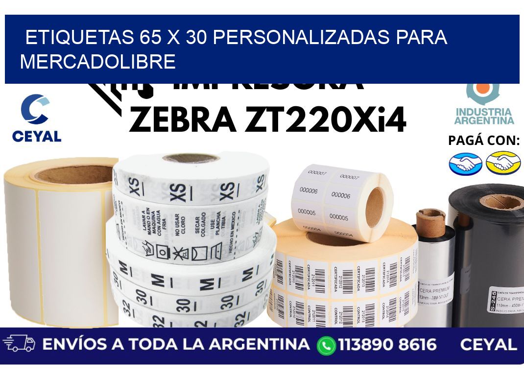 etiquetas 65 x 30 personalizadas para mercadolibre