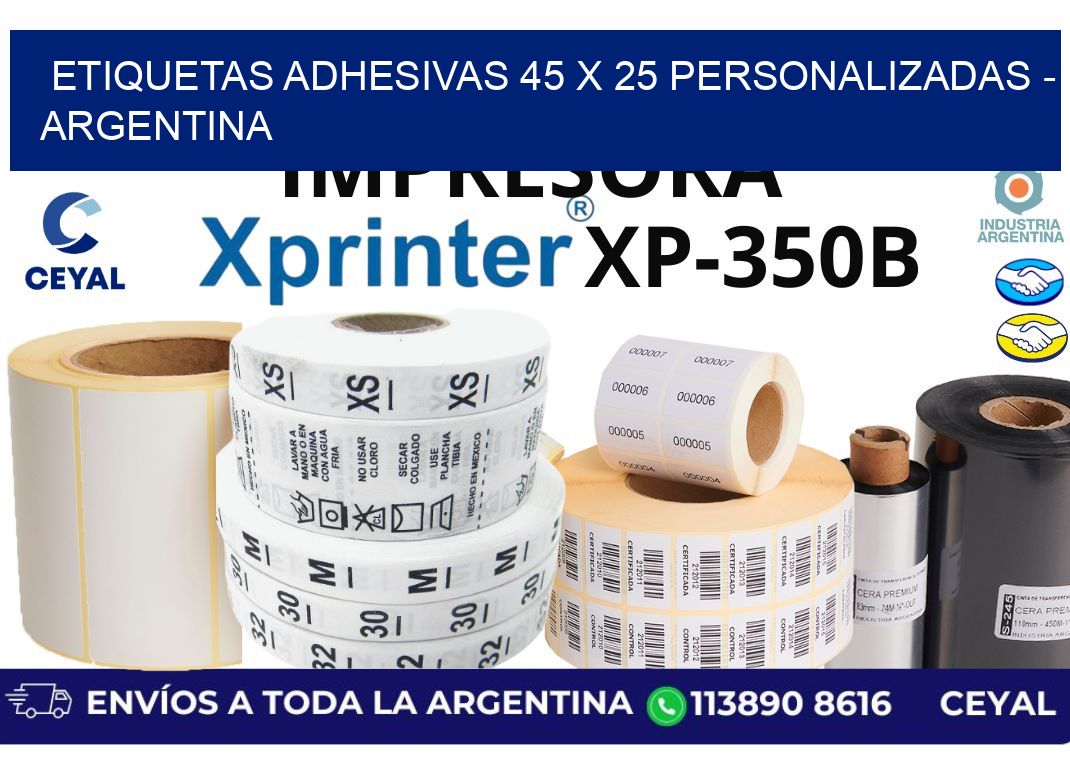 etiquetas adhesivas 45 x 25 personalizadas - Argentina