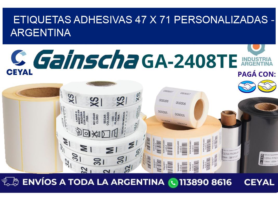 etiquetas adhesivas 47 x 71 personalizadas - Argentina