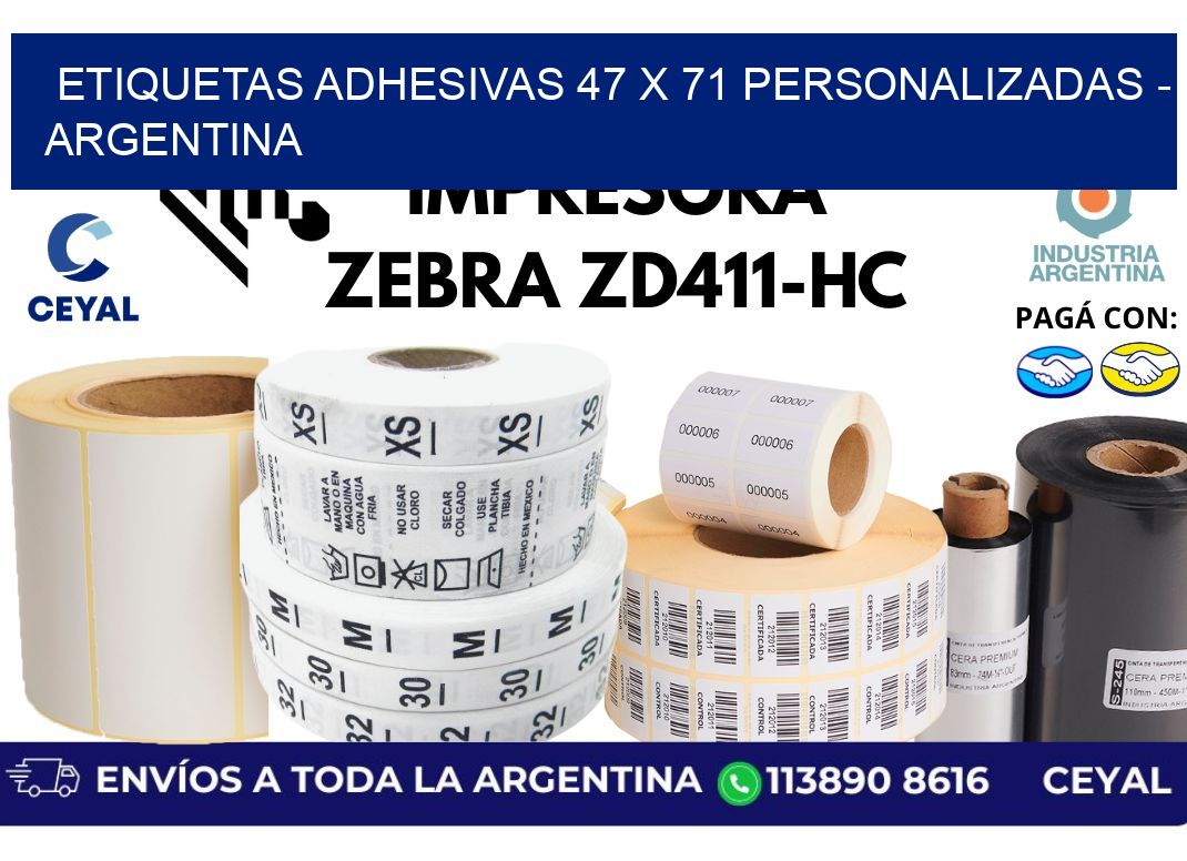 etiquetas adhesivas 47 x 71 personalizadas - Argentina