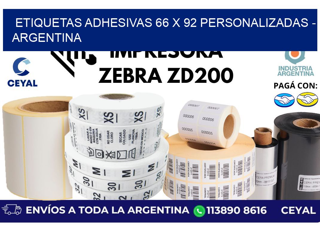 etiquetas adhesivas 66 x 92 personalizadas - Argentina