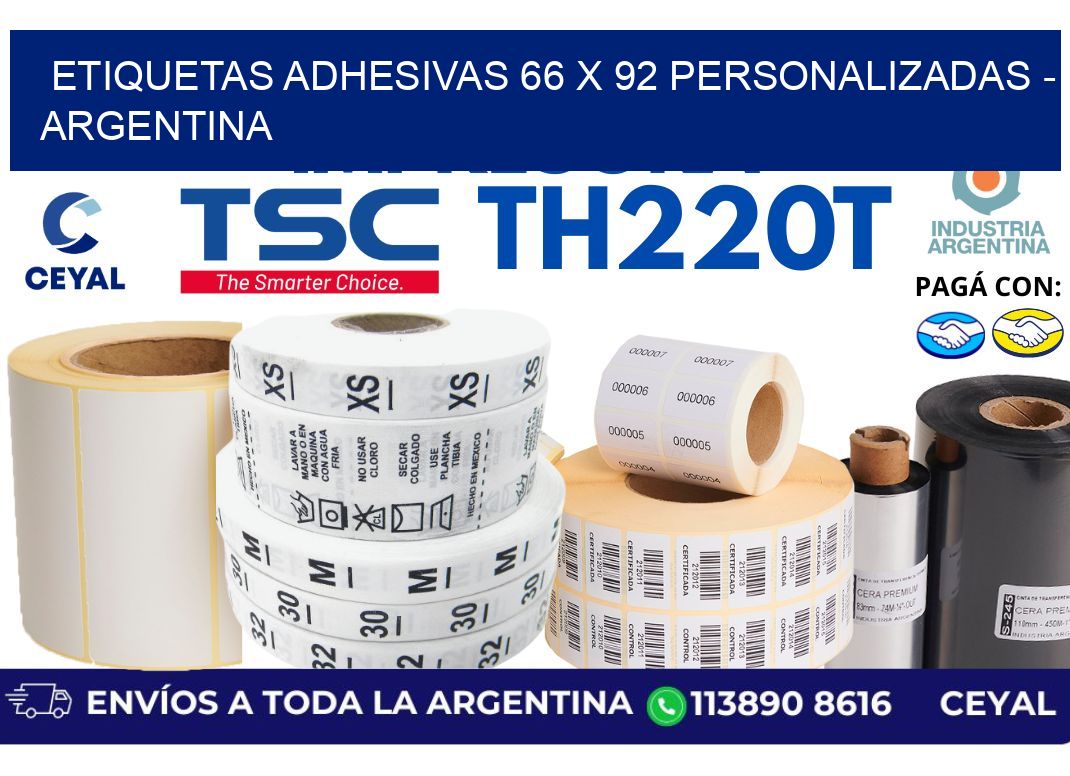 etiquetas adhesivas 66 x 92 personalizadas - Argentina