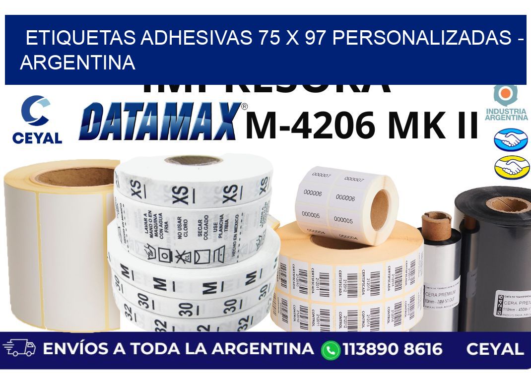 etiquetas adhesivas 75 x 97 personalizadas - Argentina