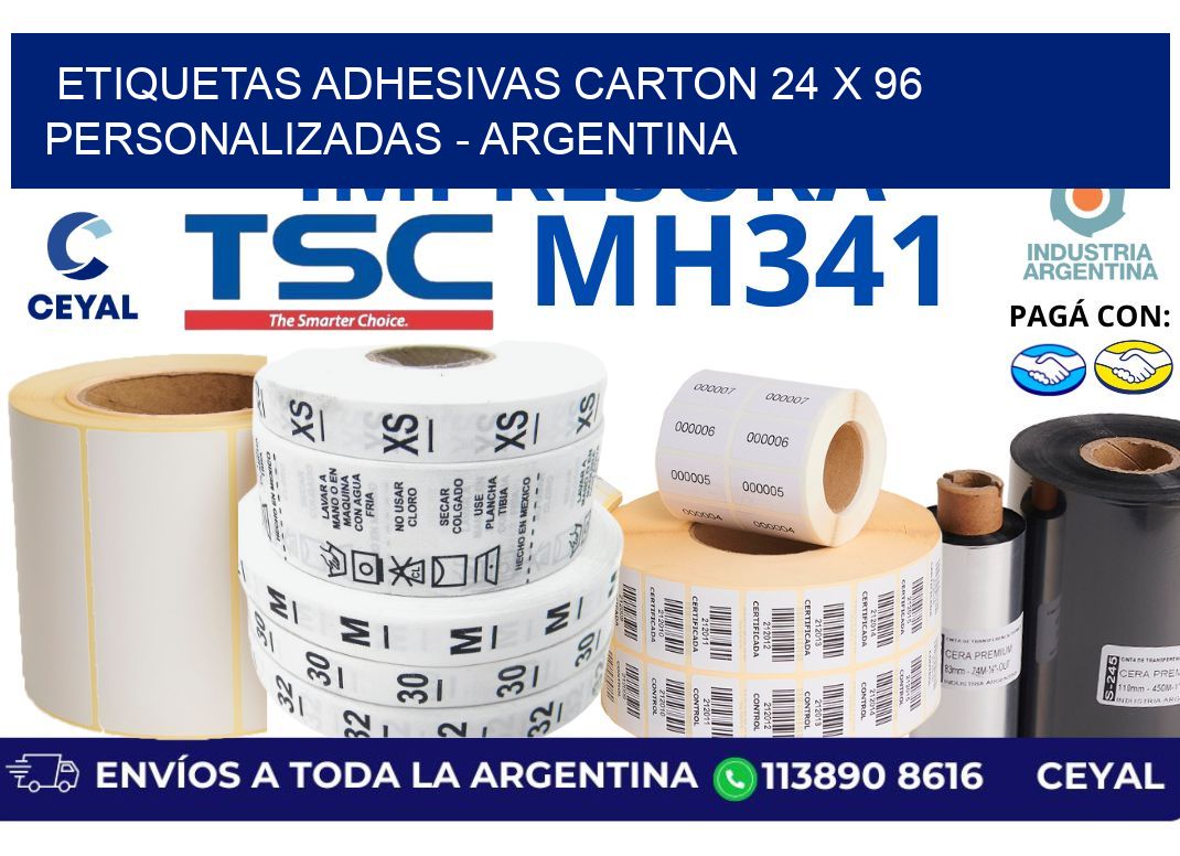 etiquetas adhesivas carton 24 x 96 personalizadas - Argentina