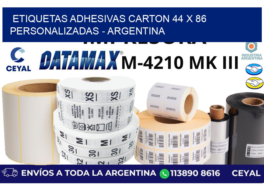 etiquetas adhesivas carton 44 x 86 personalizadas - Argentina