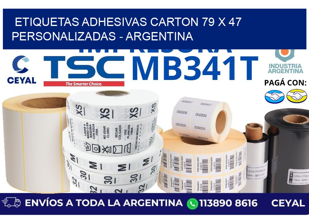 etiquetas adhesivas carton 79 x 47 personalizadas - Argentina
