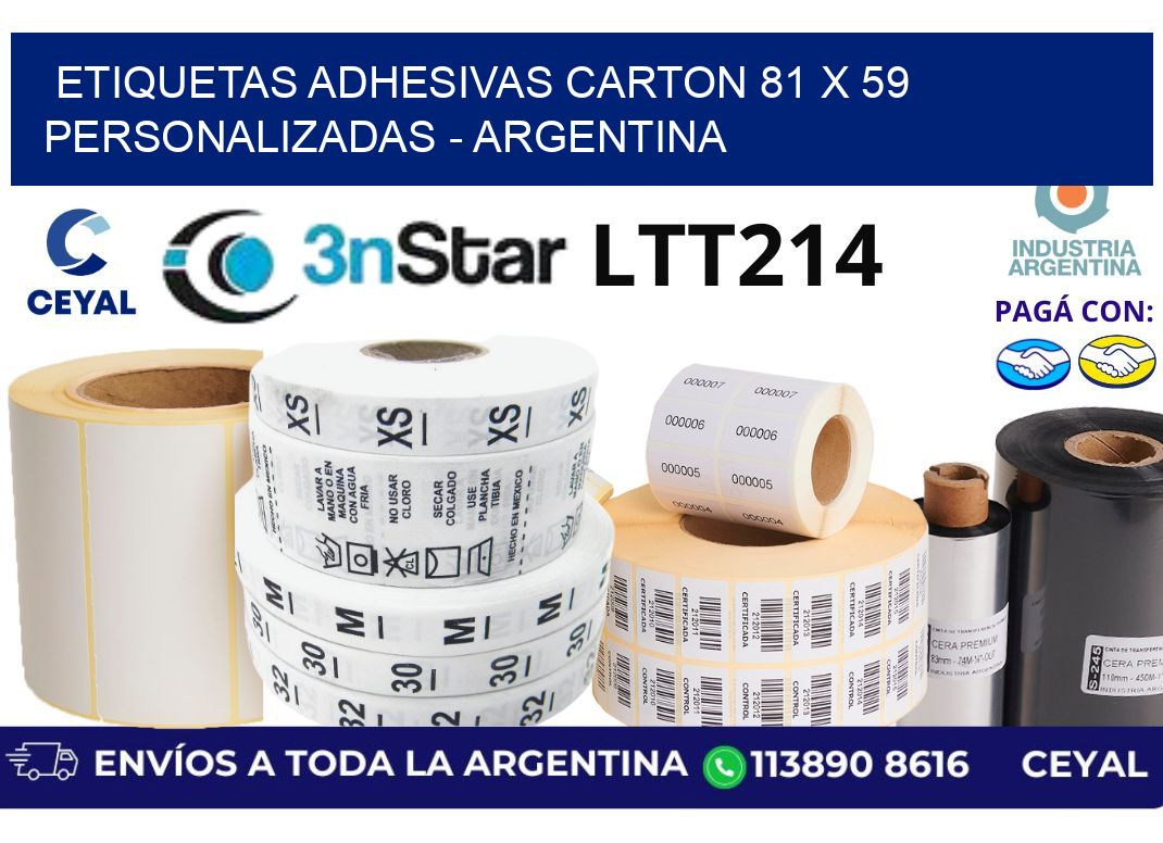 etiquetas adhesivas carton 81 x 59 personalizadas - Argentina