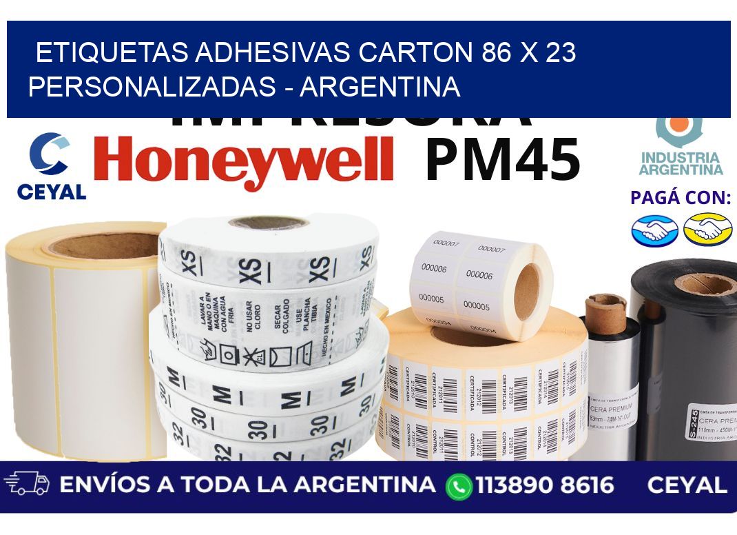 etiquetas adhesivas carton 86 x 23 personalizadas - Argentina