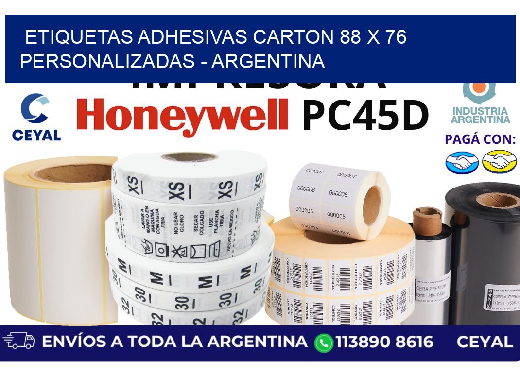 etiquetas adhesivas carton 88 x 76 personalizadas - Argentina