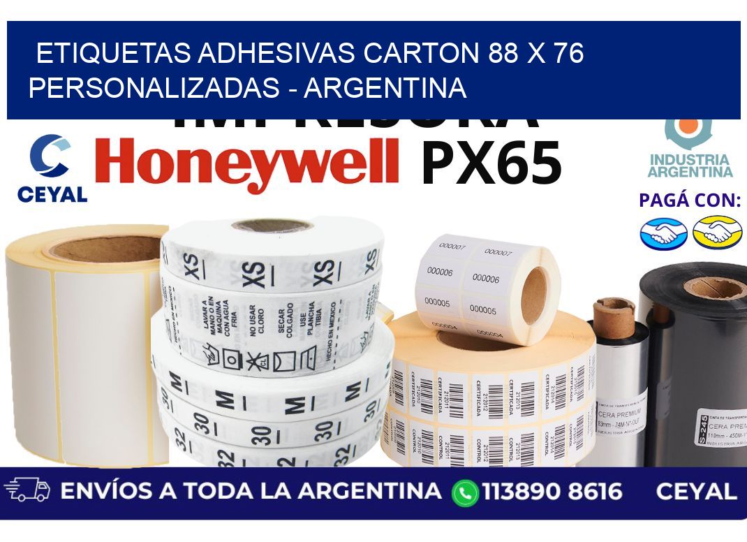 etiquetas adhesivas carton 88 x 76 personalizadas - Argentina
