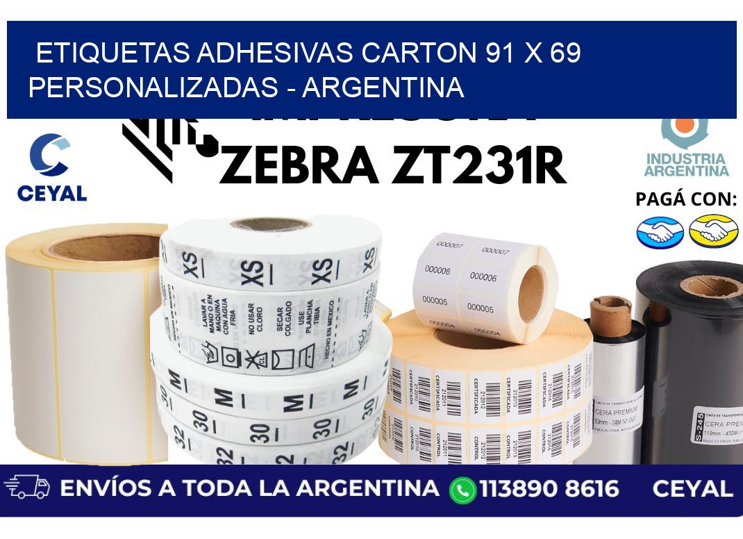 etiquetas adhesivas carton 91 x 69 personalizadas - Argentina