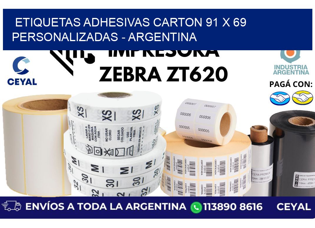 etiquetas adhesivas carton 91 x 69 personalizadas - Argentina
