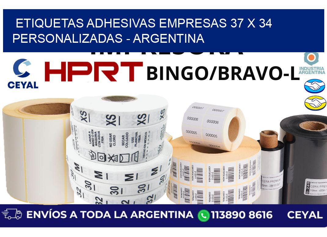 etiquetas adhesivas empresas 37 x 34 personalizadas - Argentina