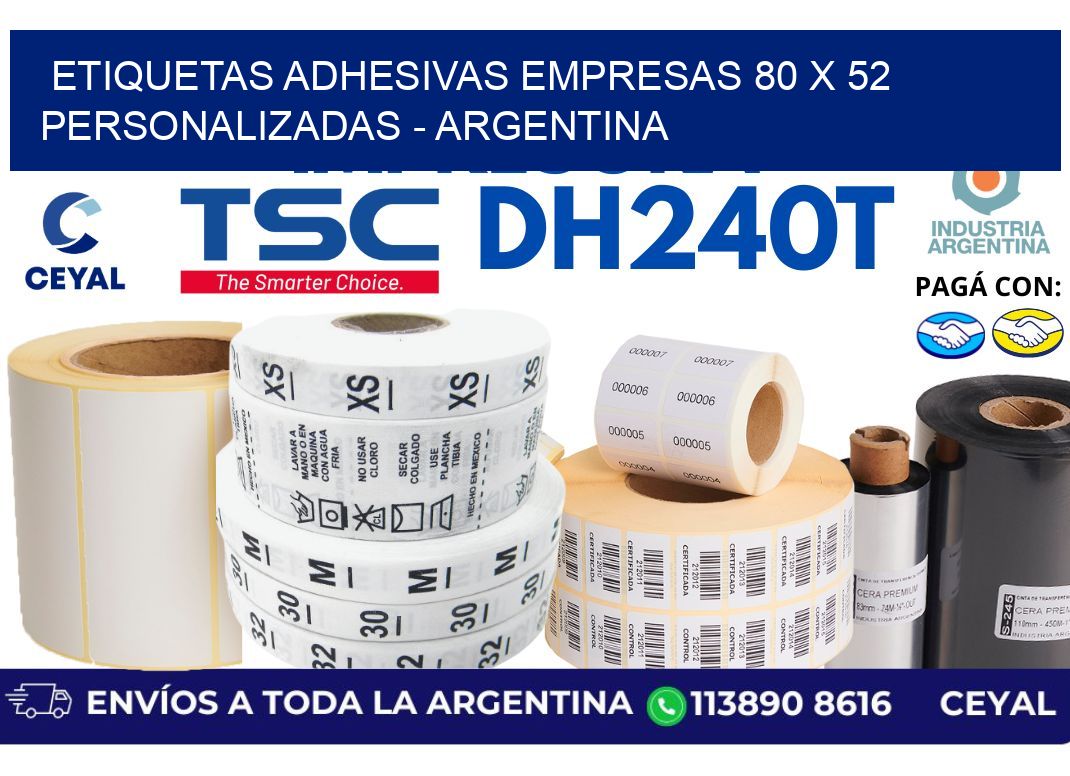 etiquetas adhesivas empresas 80 x 52 personalizadas - Argentina