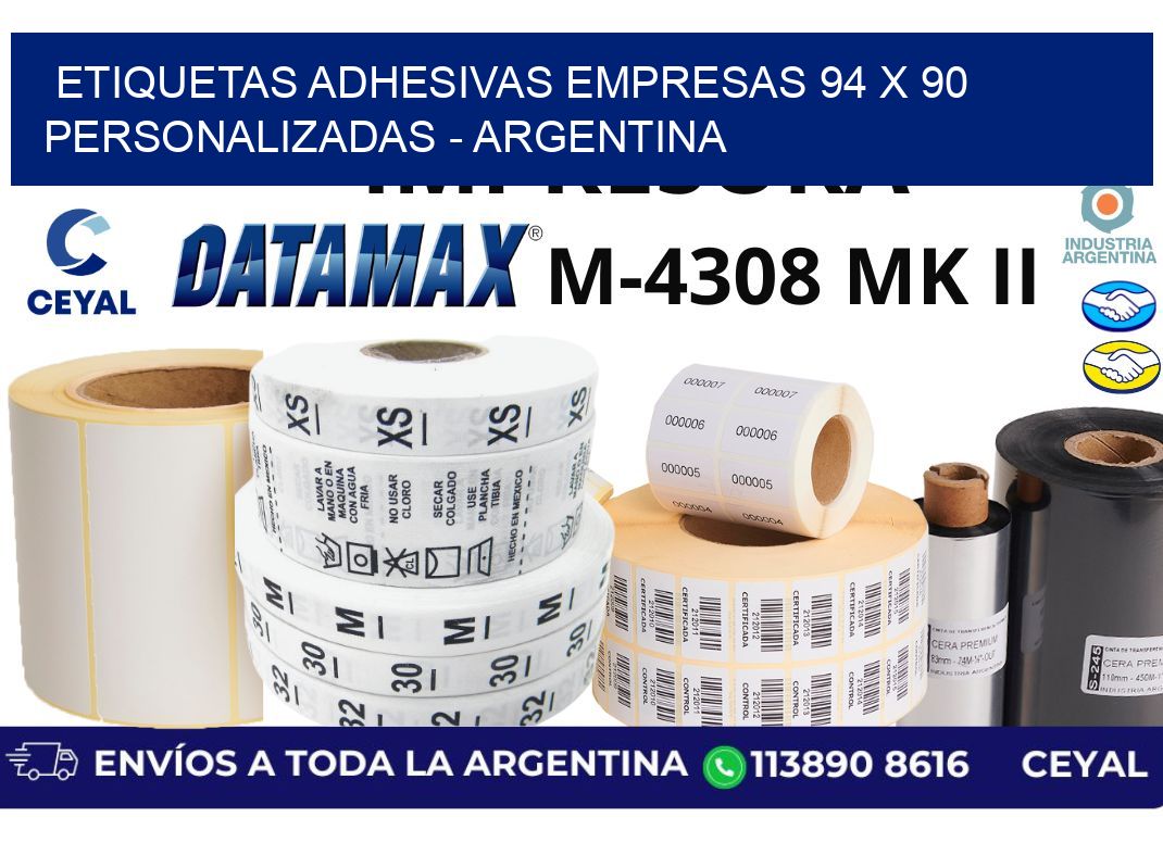 etiquetas adhesivas empresas 94 x 90 personalizadas - Argentina