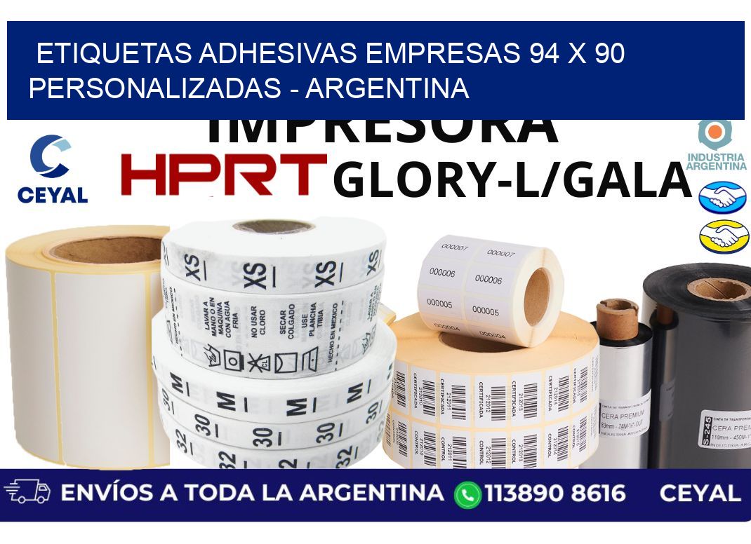 etiquetas adhesivas empresas 94 x 90 personalizadas - Argentina