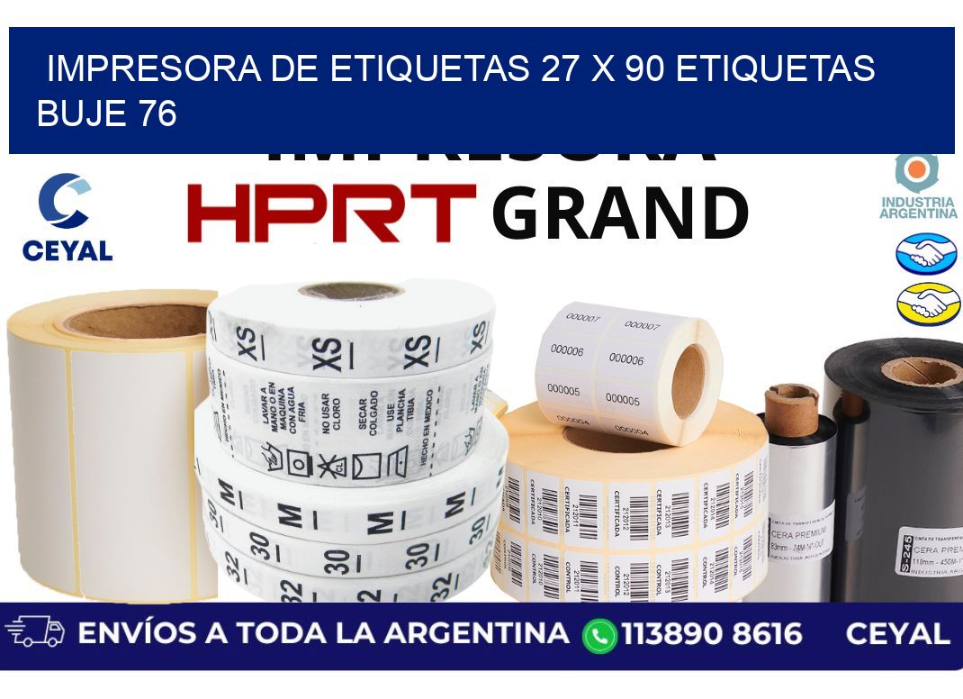 impresora de etiquetas 27 x 90 etiquetas buje 76