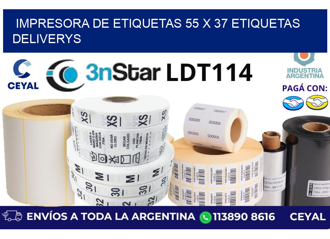 impresora de etiquetas 55 x 37 etiquetas deliverys
