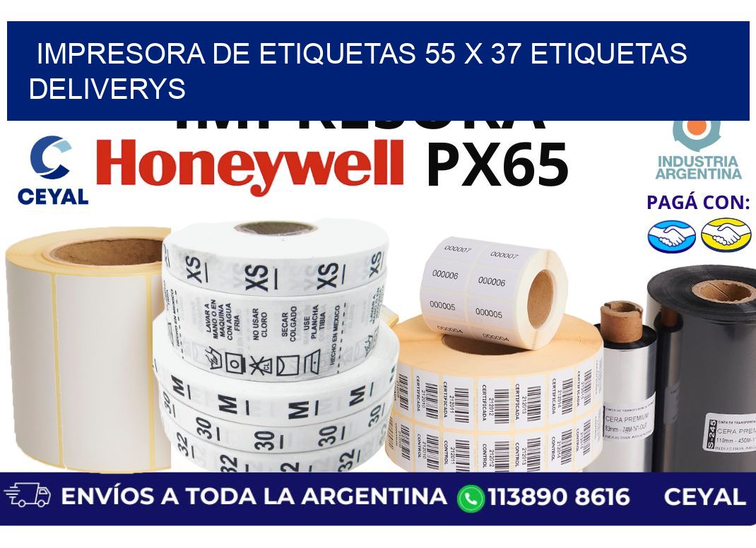 impresora de etiquetas 55 x 37 etiquetas deliverys