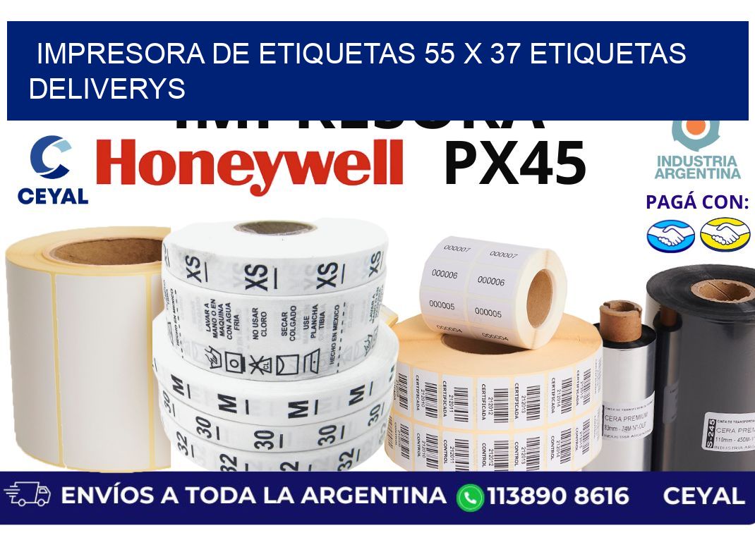 impresora de etiquetas 55 x 37 etiquetas deliverys