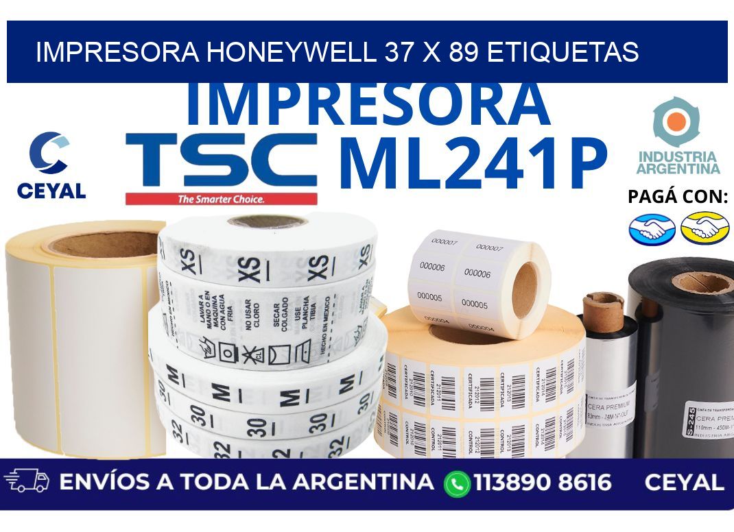 impresora honeywell 37 x 89 etiquetas