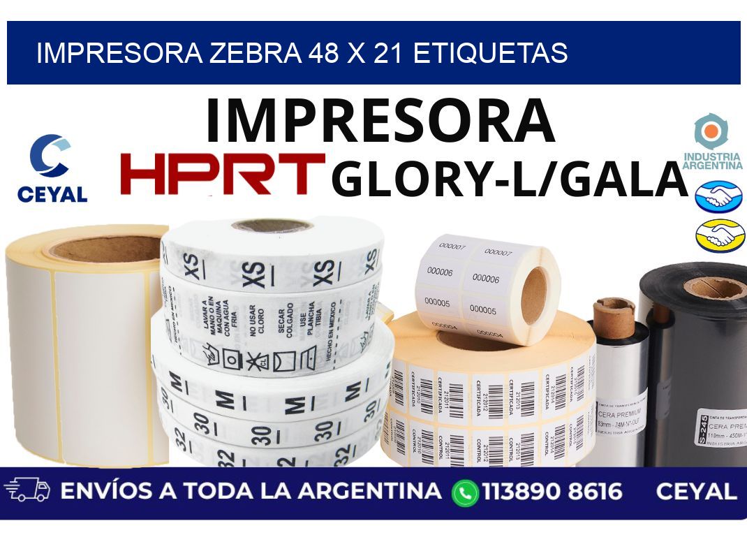 impresora zebra 48 x 21 etiquetas