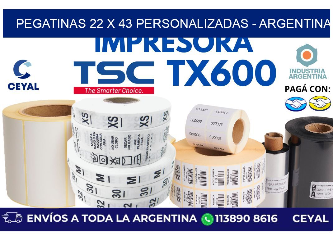 pegatinas 22 x 43 personalizadas - Argentina