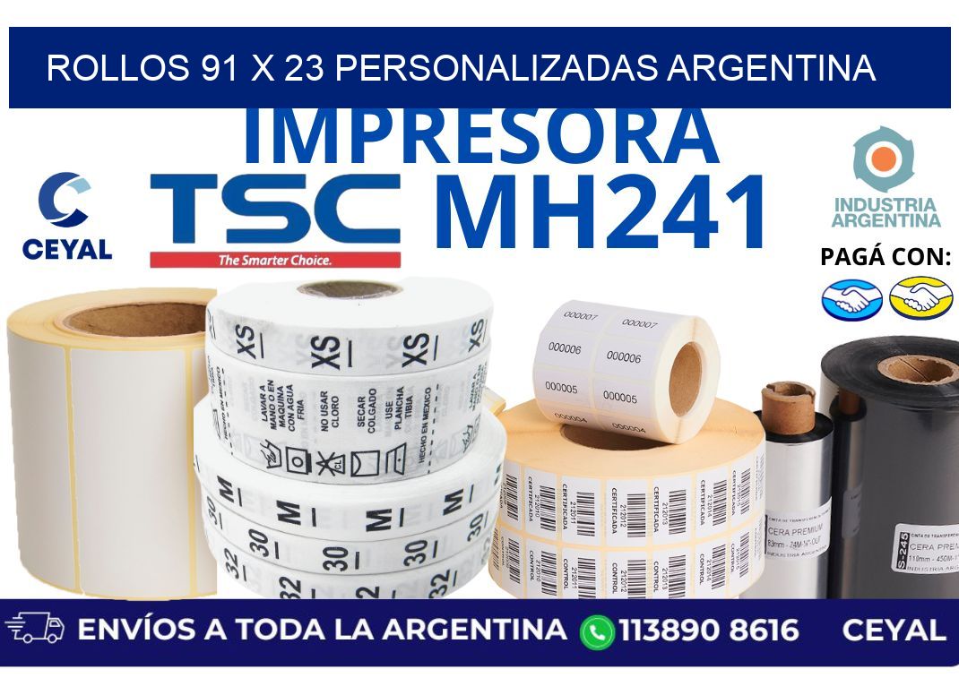 rollos 91 x 23 personalizadas argentina